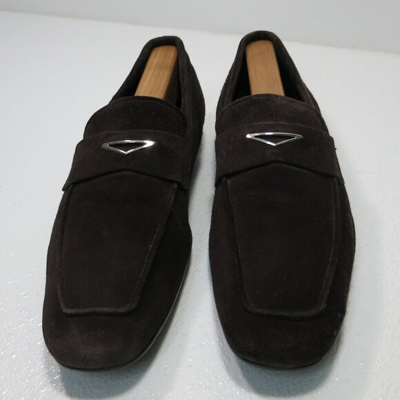 Prada 9 Suede Leather Loafers Casual Dress Moccasins Shoes Zapatos Italy 10 M main image 4